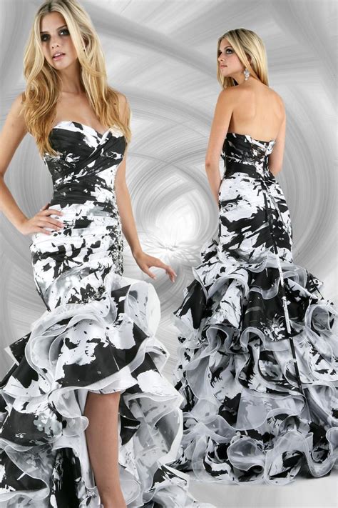 Black And White Strapless Dress Prom Dress Styles Pageant Dresses