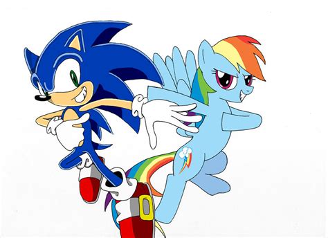 Sonic And Rainbow Dash By Lightdegel On Deviantart