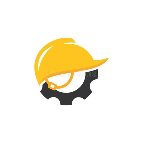 Gear Helmet Construction Logo Design Building Repairs And Work Safety