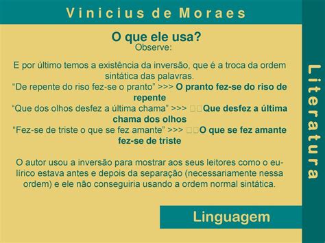 Vinicius De Moraes L I T E R A T U R A Ppt Carregar
