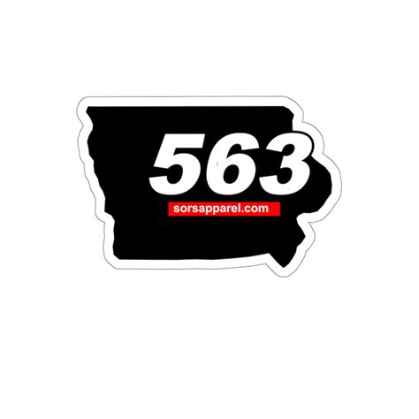 563 Area Code Sticker Waterproof Vinyl Sors Apparel Co Usa