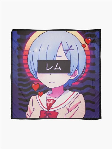 Sadboys Rem Vaporwave Aesthetic．png Scarf By Waifu Dope Redbubble