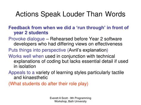 Ppt Actions Speak Louder Than Words Presented With Powerpoint