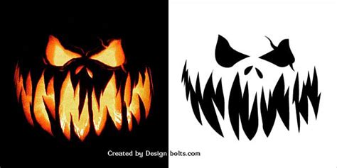 10 Free Scary Halloween Pumpkin Carving Patterns Stencils And Printable