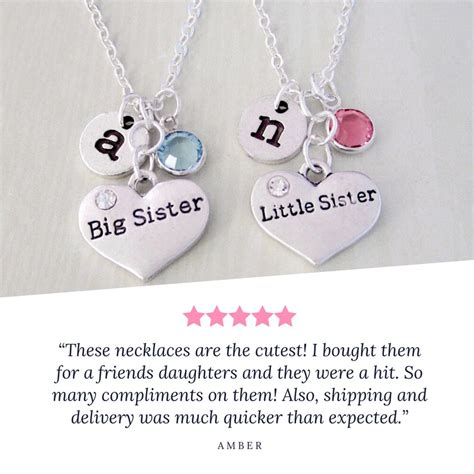2 Sisters Necklaces Big Sister Little Sister Matching Etsy
