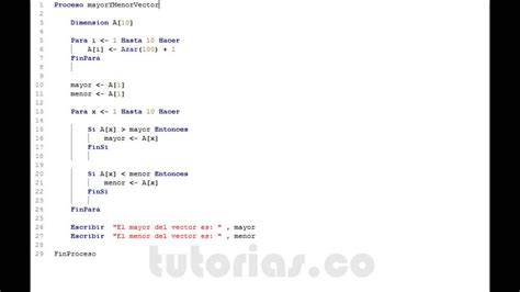 Arreglos Pseint Hallar El Mayor Y Menor Valor De Un Vector Youtube