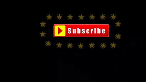 Black Screen Subscribe Button With Glowing Gold Stars 4k