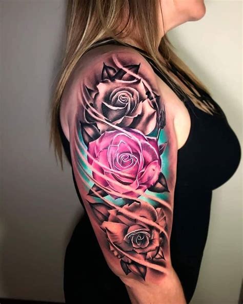 Untitled Rose Tattoo Sleeve Half Sleeve Tattoos Color Tattoos