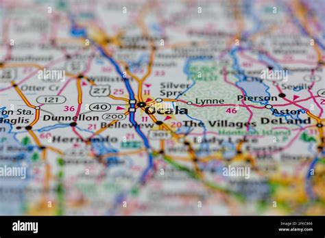 Ocala Florida Usa Shown On A Geography Map Or Road Map Stock Photo Alamy