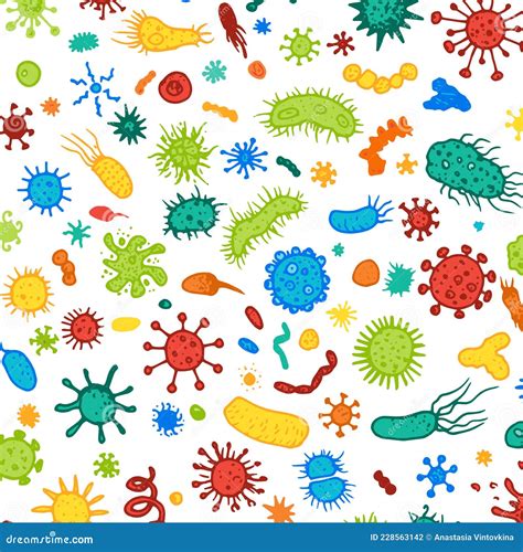 Bacteria Of Different Shapes Royalty Free Cartoon
