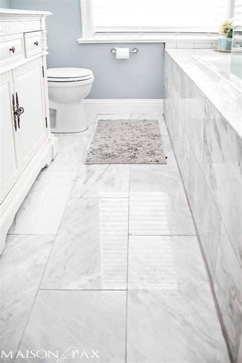 Gorgeous White And Gray Marble Bathroom