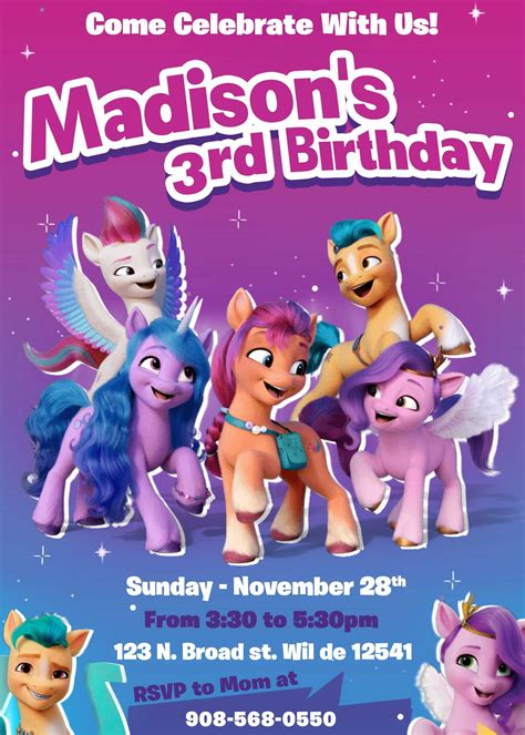 My Little Pony A New Generation Birthday Invitation Artofit