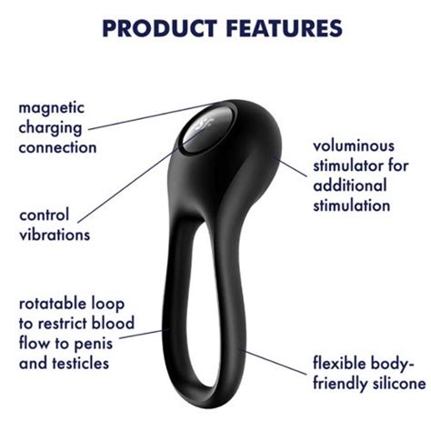 Satisfyer Majestic Vibrating Duo Ring Black Sex Toys At Adult Empire