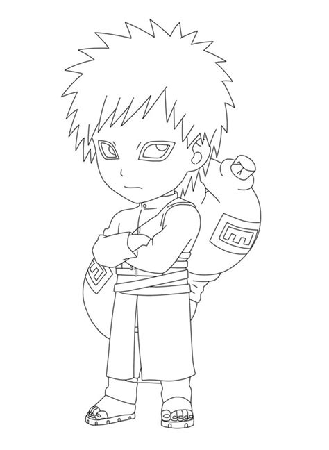 Gaara In Naruto Coloring Page Anime Coloring Pages