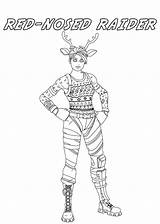 Fortnite Coloring Christmas Skin Horns Printable Deer Raskrasil sketch template