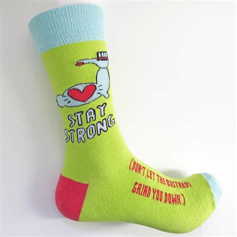 Stay Strong Encouragement Socks By Angela Chick