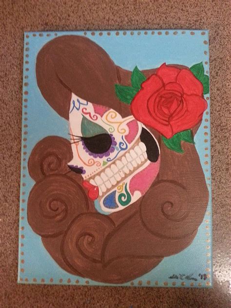 Sugar Skull Pinup Painting By Shelbie Lucas Fine Art America