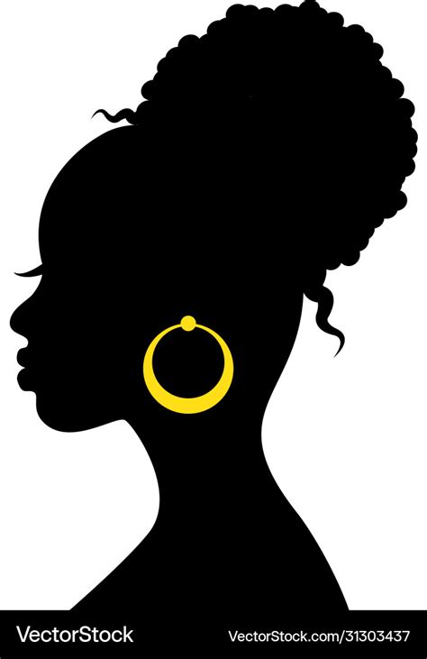 Black Silhouette Head An African Woman Royalty Free Vector