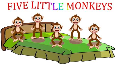 Five Little Monkeys Jumping On The Bed Children Nursery Rhyme
