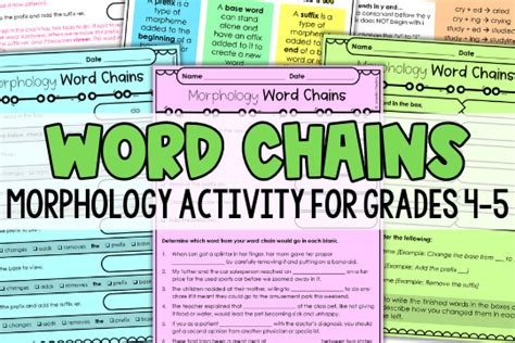 Morphology Activity Word Chains With Free Resources Audit Student