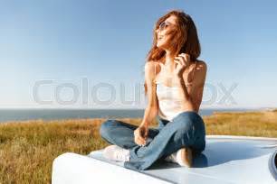 Young Attractive Woman Relaxing While Stock Image Colourbox