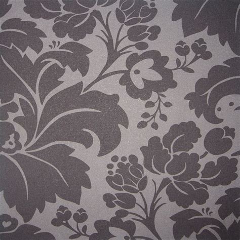 Bloompapers Black And Grey Damask Wallpaper