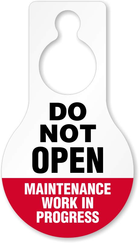 Maintenance Door Hangers Add Your Name Or In Stock Designs