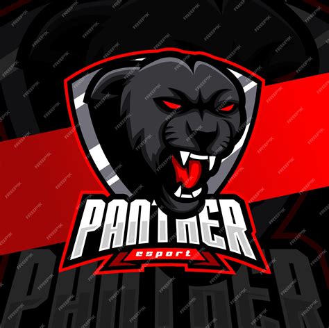 Pantera Mascote Esport Logotipo Designs Vetor Premium