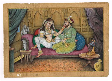 Indian Miniature Painting Of Mughal Emperor Shahjahan And Mumtaz Etsy