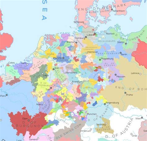 Map Of Europe In 1444 Etsy 地図 レトロ 進化