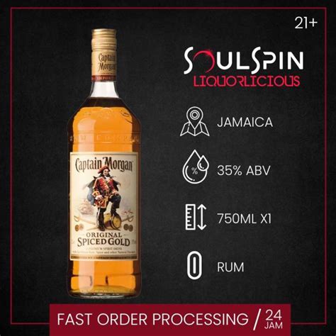 Promo Captain Morgan Spiced Gold Rum Ml Diskon Di Seller SOULSPIN Liquorlicious Official