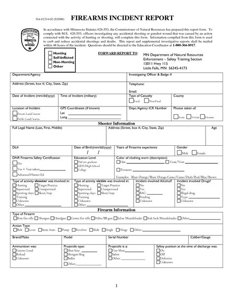 Fillable Police Incident Report Form Template Word Printable Forms