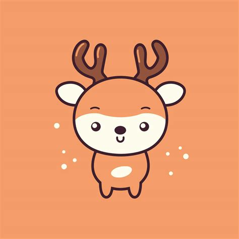 Cute Kawaii Reindeer Chibi Mascot Vector Cartoon Style 23169731 Vector