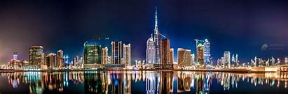 Dubai Night Panorama Wallpapers Arab Uae Emirates