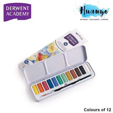 Derwent Academy Watercolour Paint Pan Set Of 12