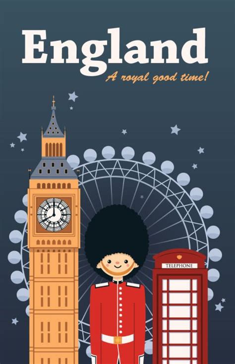 Travel Poster England London Theme London Poster Travel Posters