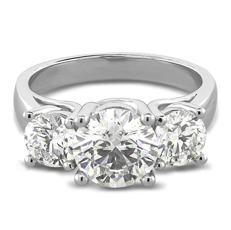 Three Stone All Sizes Round Diamond Engagement Ring Sarkisians Jewelry