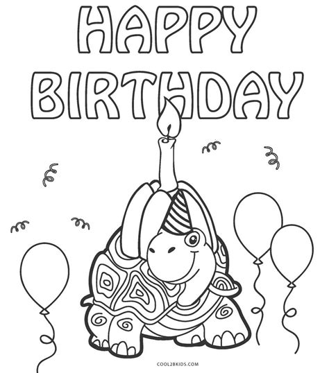 Greeting card with birthday cake. Free Printable Happy Birthday Coloring Pages For Kids