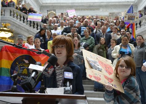 hundreds gather to ask utah governor to stop same sex marriage appeal the salt lake tribune