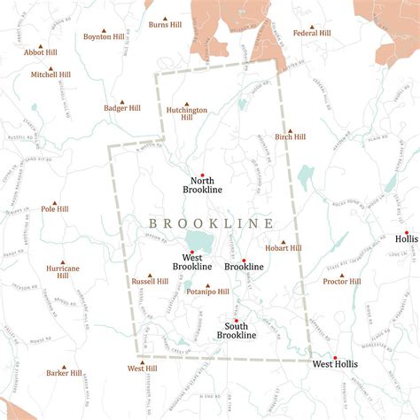 Nh Hillsborough Brookline Vector Road Map Digital Art By Frank Ramspott