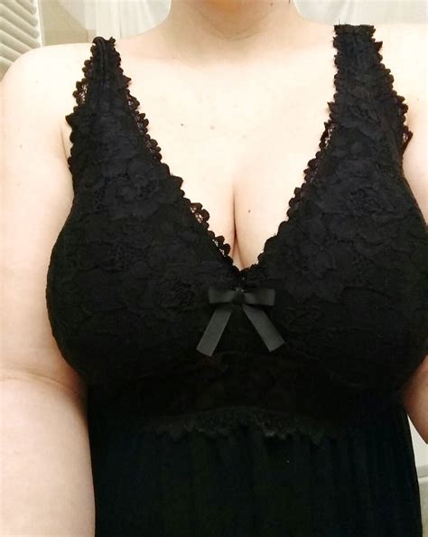 Busty Milf Shows Big Cleavage And Hard Nipples In Lingerie Photo