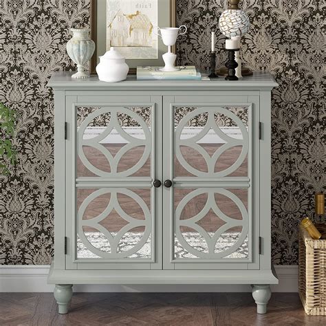 Vintage Multi Functional Storage Cabinet With Mirrored