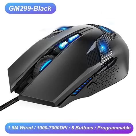 Tecknet 8 Button Optical Wired Gaming Mouse Rgb Led Premium 7000dpi