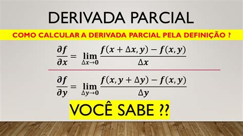 Duvido Você Calcular Essa Derivada Parcial Exercícios Resolvidos Youtube