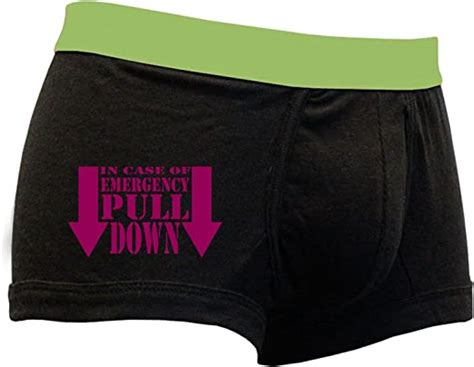 Pull Down Emergency Mens Funny Boxer Shorts Underwear Husband Novelty