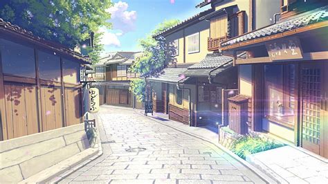 Hd Wallpaper Japanese City Buildings Landscape Anime Building