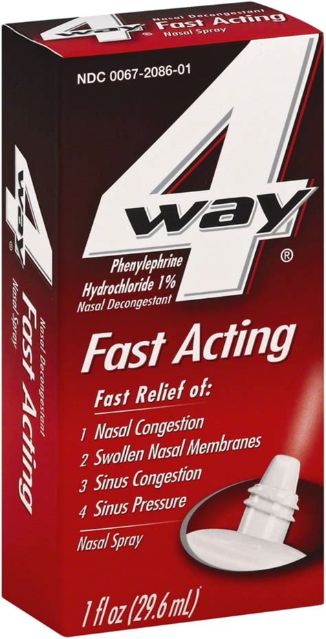 4 Way Fast Acting Nasal Spray 1 Oz Pack Of 3
