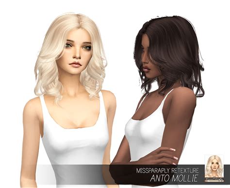 Sims 4 Hairs Miss Paraply Anto`s Mollie Hair Retextured