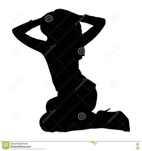 Black Female Silhouette. Silhouette Of Sitting Woman Isolated On White ...
