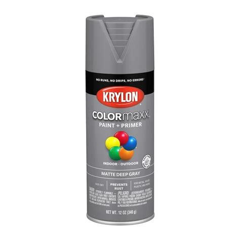 Krylon Colormaxx Matte Deep Gray Spray Paint And Primer In One Net Wt